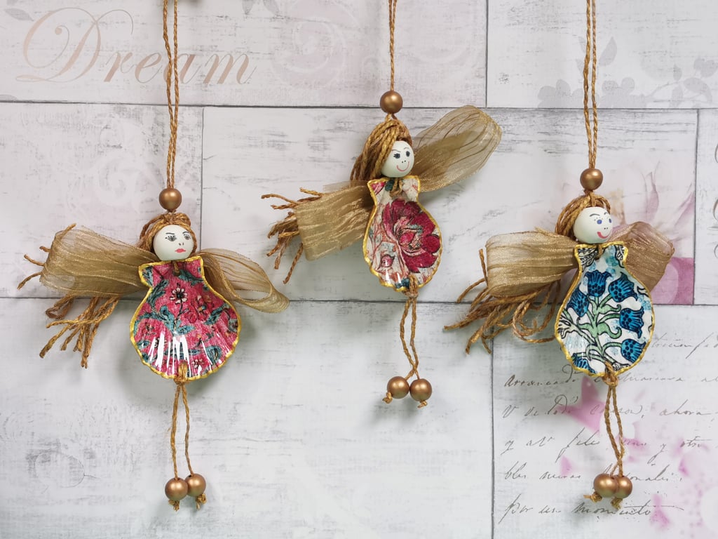 Christmas Fairy Hanging Shell Decoration 