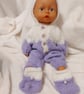 Light Purple and white premature or baby doll romper jump suit with booties