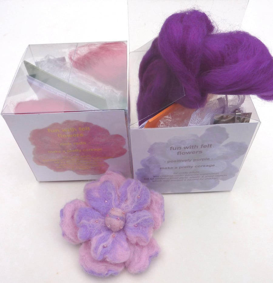 kit-in-a-cube fun with felt flowers 1 - wetfelting kit