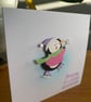 Handmade Christmas Card – Skating Penguin  - Image 3