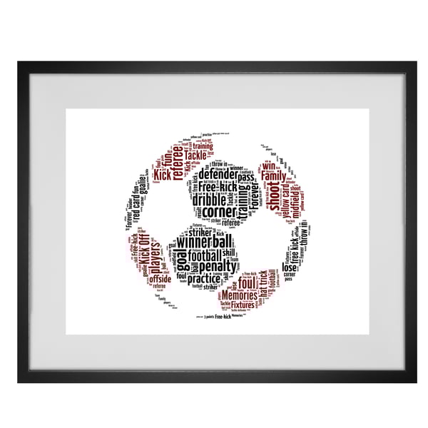 Personalised Football Design Word Art Gifts 