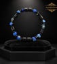 Men’s Blue Agate & Hematite Bracelet – 19 cm – 8 mm Beads