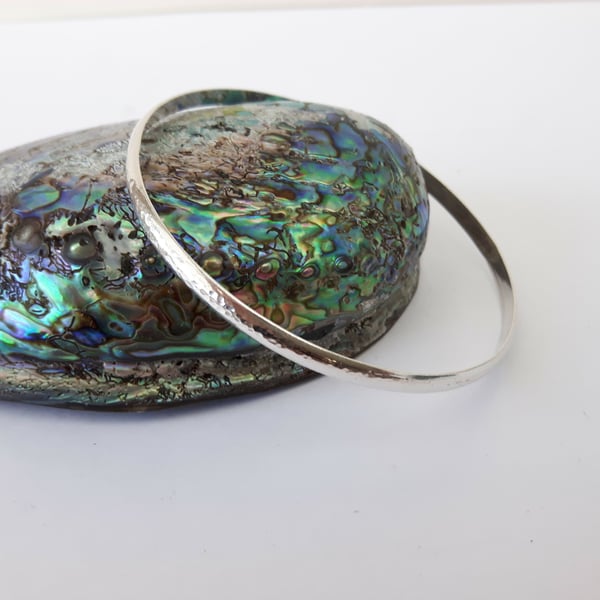 Sterling Silver Hammered Bangle