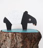 Malayan tapir wooden ornament, jungle home decor, animal lover gift. - Image 3