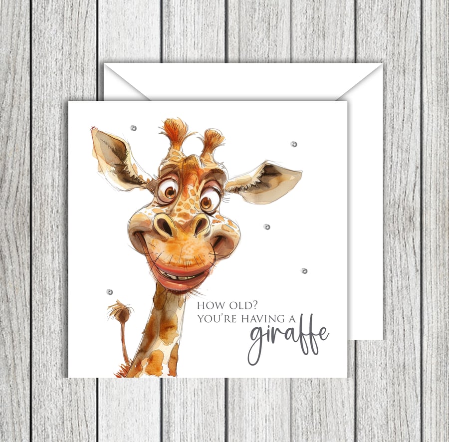 Quirky Giraffe Funny Birthday Card