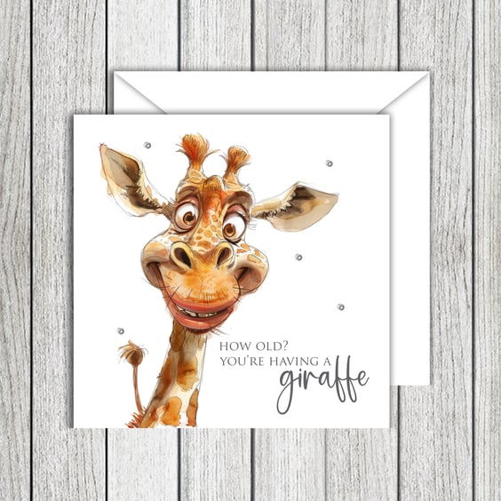 Quirky Giraffe Funny Birthday Card