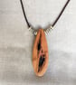 Upcycled Wood Pendant Necklace with Natural Bark Inlay Reclaimed Wood Jewellery - Image 8