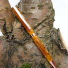 Amber and Cream - Rose-Gold Hardware - Lathe Turned Acrylic Pen - Slight Damage