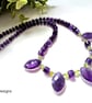 Designer Natural Zambian Amethyst & Peridot Sterling Silver Necklace - Image 6