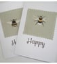 Bee Happy Blank Greetings Card Notelet - Image 3