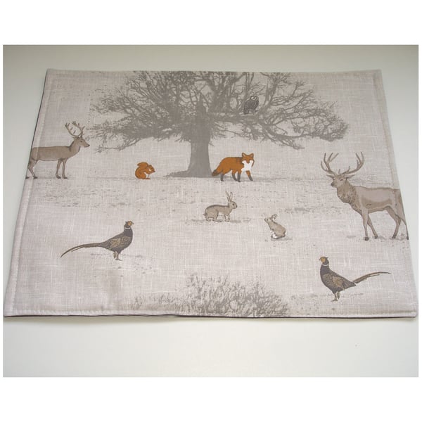 Stag Fox Owl Wildlife Placemat