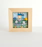 Little 3D fabric picture of houses and flowers, in a small wooden frame - Image 2