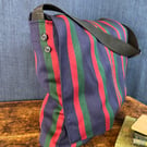 Messenger Bag Recycled Striped Suit 