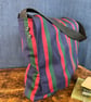 Messenger Bag Recycled Striped Suit 