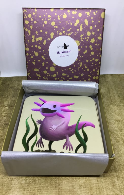 Set of 4 Axolotl Coasters