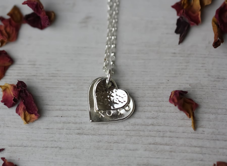 Sterling silver love heart necklace valentines day 