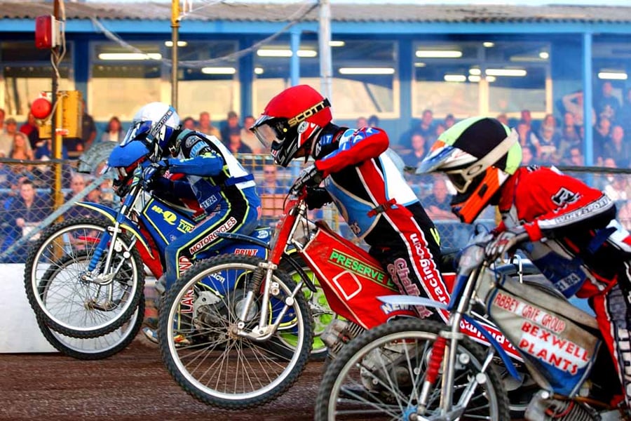Reading Racers Speedway Motorcycle Action Photograph Print