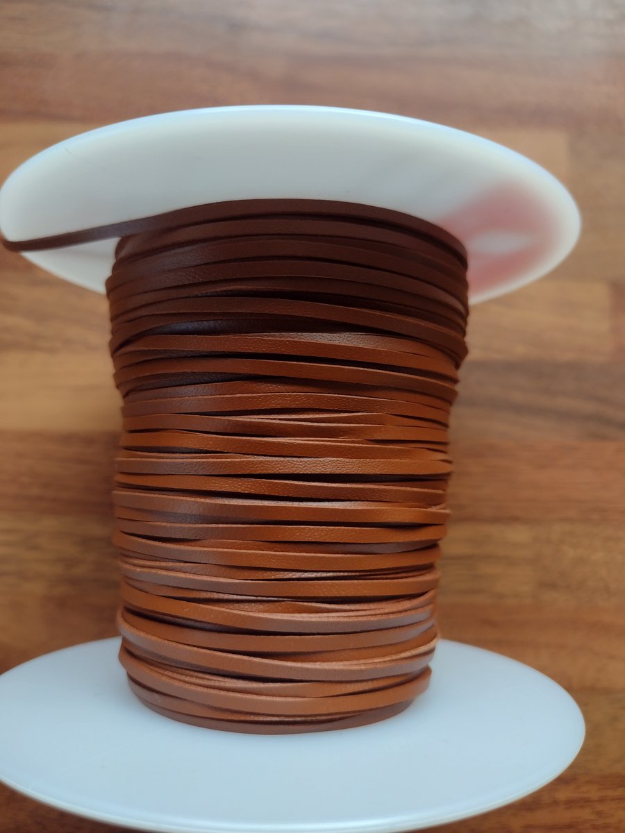 Kangaroo Leather Lace 2mm premium quality Whiskey 1m