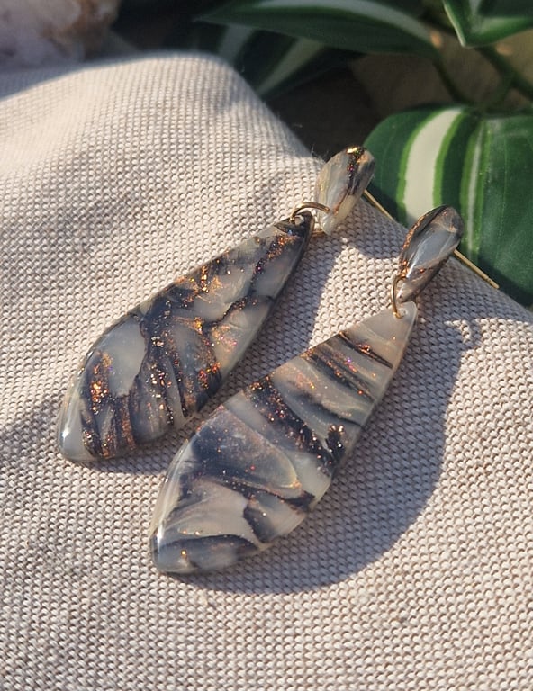 Polymer Clay Teardrop Earring