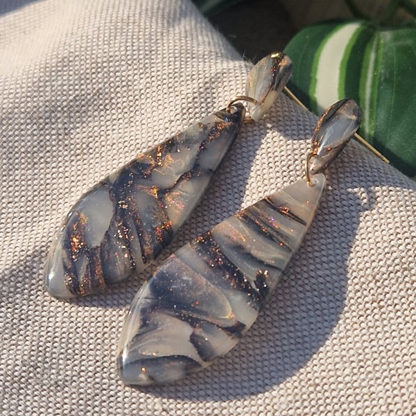 Polymer Clay Teardrop Earring