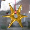 Translucent Gold Fused Glass Stars