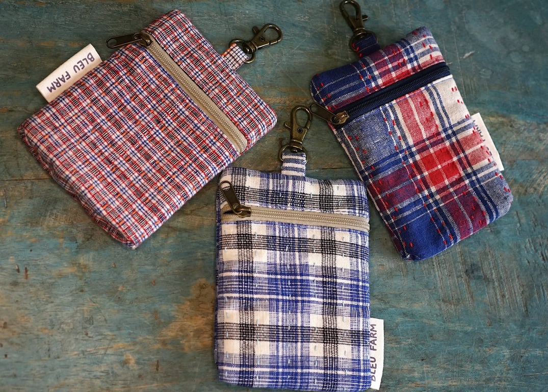 Fabric Mini-wallet — Card & Keys Essentials Pouch, Zipper Pouch with Snap Hook