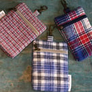 Fabric Mini-wallet — Card & Keys Essentials Pouch, Zipper Pouch with Snap Hook