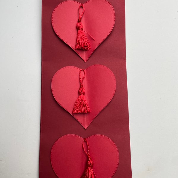 Bottle Bag with hearts and tassels