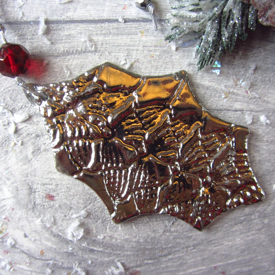 Christmas Decoration - platinum holly