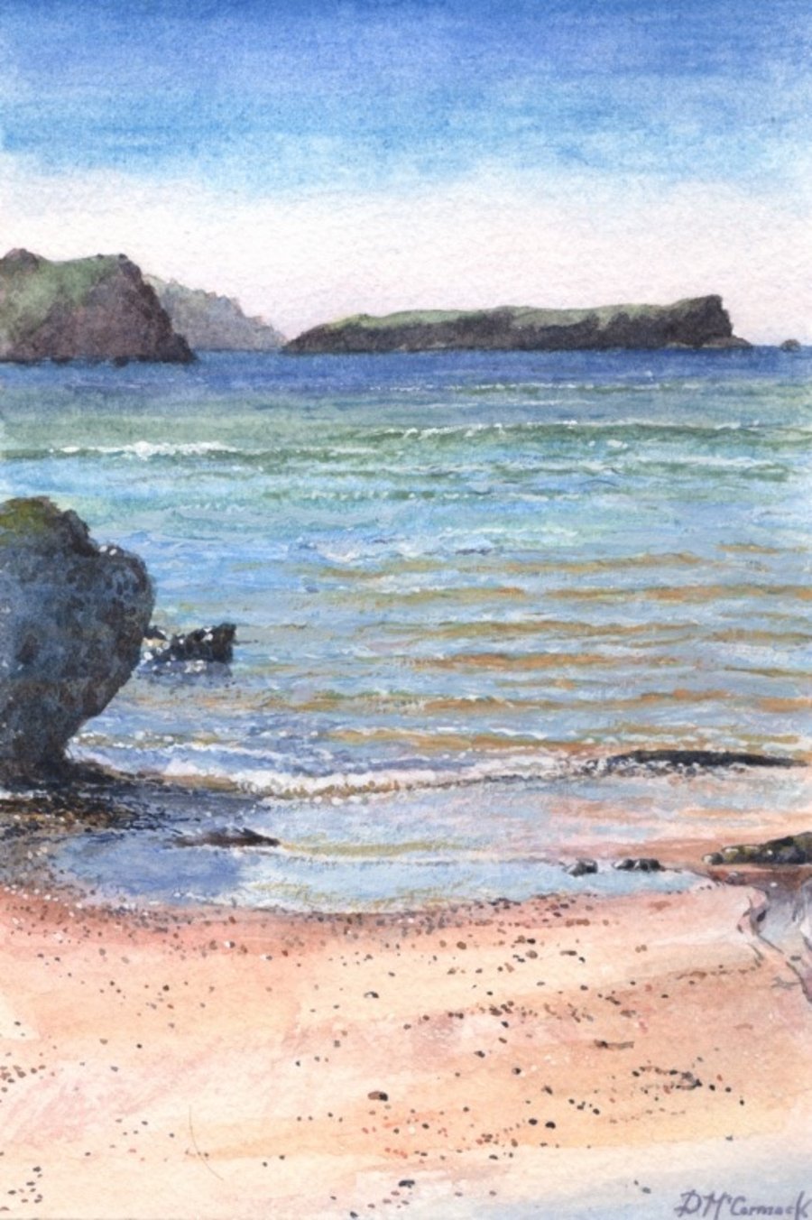 Polurrian Cove toward Mullion Island - ORIGINAL PAINTING