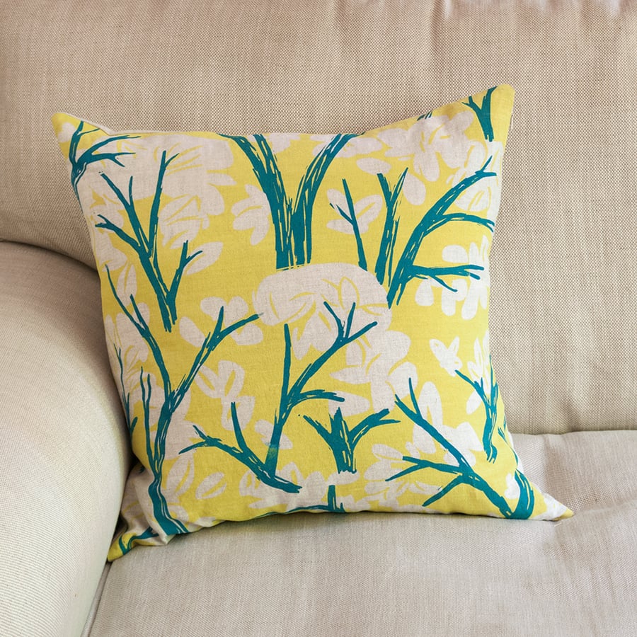 Cover Story "Branch and Leaves" 45cm square cushion