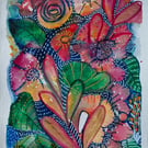 "Ruby Reds" an original A5 artwork in mixed media
