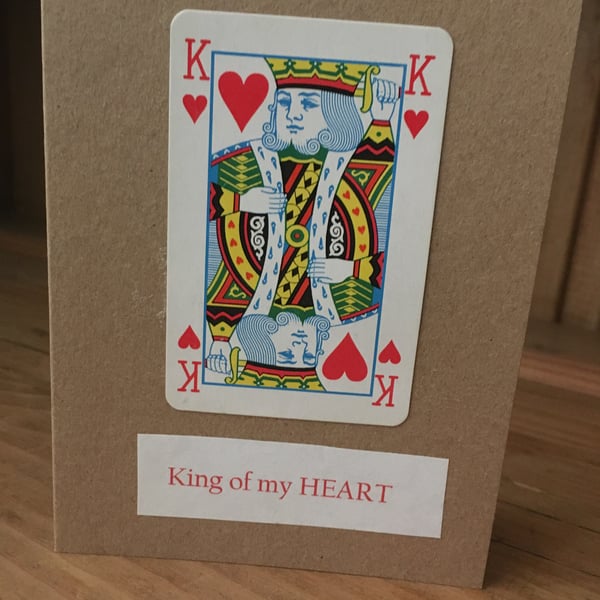 King of My Hearts Valentines Day Card - Valentines Day Card - Valentines