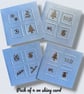  Pack of 4 Christmas Cards on shiny card with festive printed decor, artisan