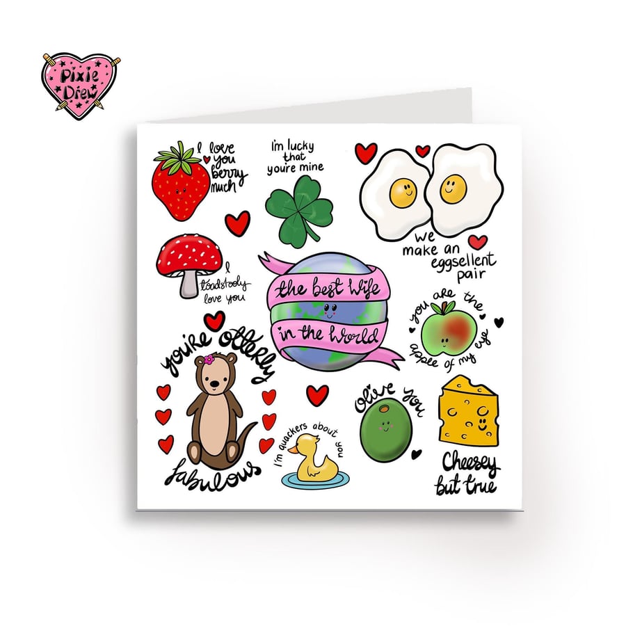 Best Wife in the world card for her Birthday or Anniversary