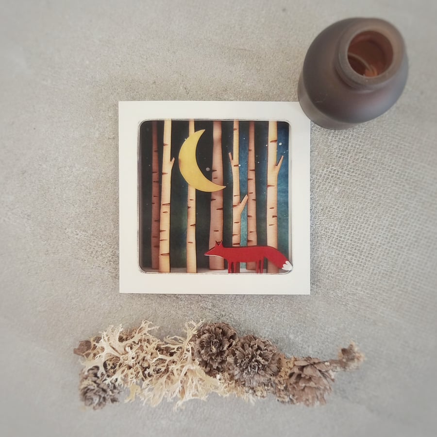 'Follow the Fox' - single greetings card, blank inside