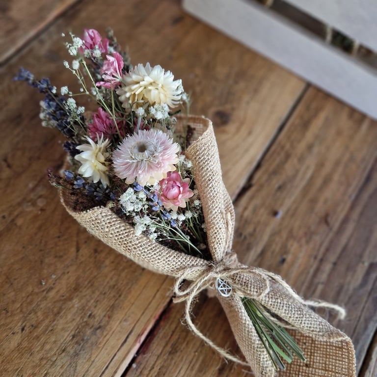Mini dried flower bouquet - pink