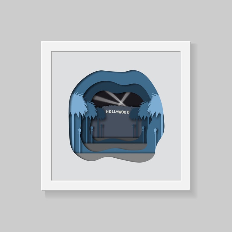 Hollywood Wall Art Print, Travel wall art collection