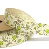 Cotton Lime Flower Ribbon - 3 Metre Cut of 15mm