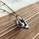 Sterling Silver Hag Stone Pendant Necklace - Adder Stone