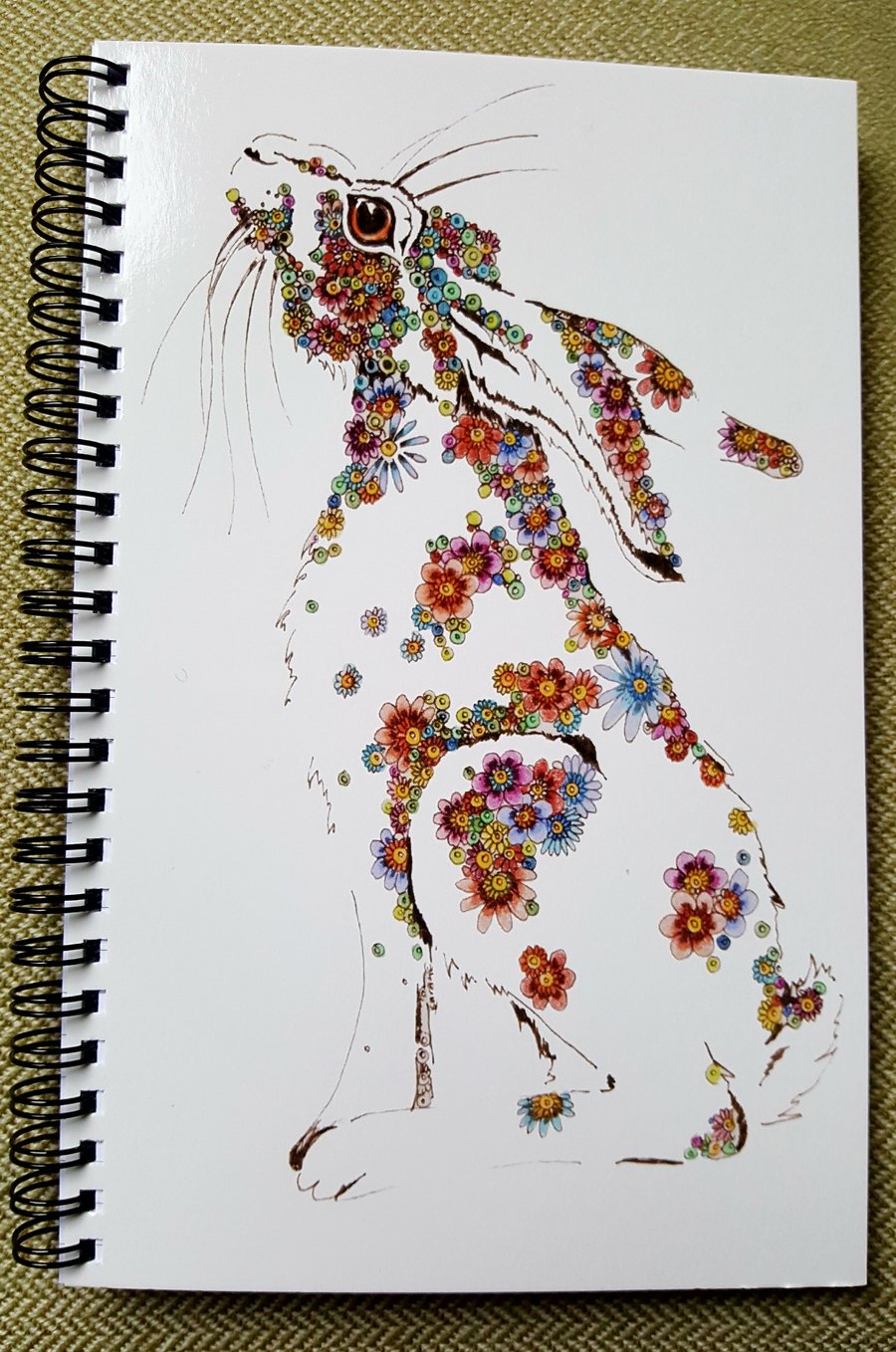 Floral Hare a5 Notebook (lined)