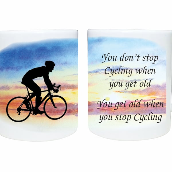 Cycling lovers mug gift, don't stop cycling gift 
