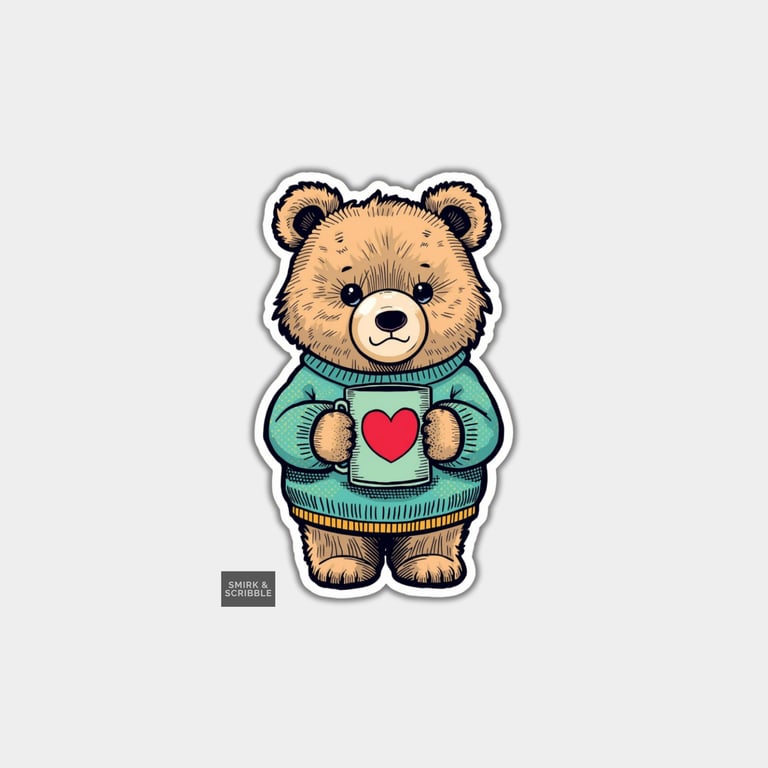 Funny Vinyl Sticker For Adults - Cute Teddy Bear