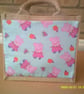 Small Jute Bag with Fabric Pocket featuring Peppa Pig