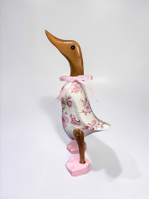 Bamboo, wooden duck, cherry blossom design