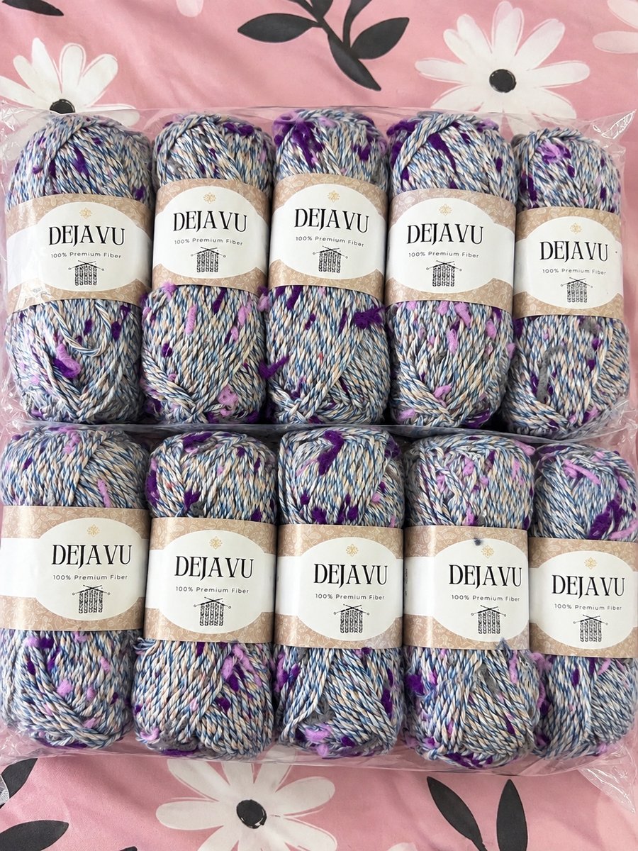 Dejavu Blue Purple Cream Multicoloured Yarn Bundle Approx 1000g Knitting Crochet
