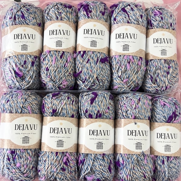 Dejavu Blue Purple Cream Multicoloured Yarn Bundle Approx 1000g Knitting Crochet