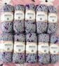 Dejavu Blue Purple Cream Multicoloured Yarn Bundle Approx 1000g Knitting Crochet - Image 1
