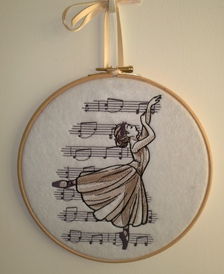 Hooped Embroidered Beautiful Music Ballerina 