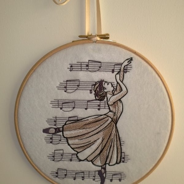 Hooped Embroidered Beautiful Music Ballerina 